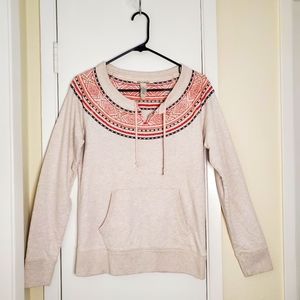 Lucky Brand Sweatshirt Beaded Embroidered Pullover Size Small Vintage Y2K